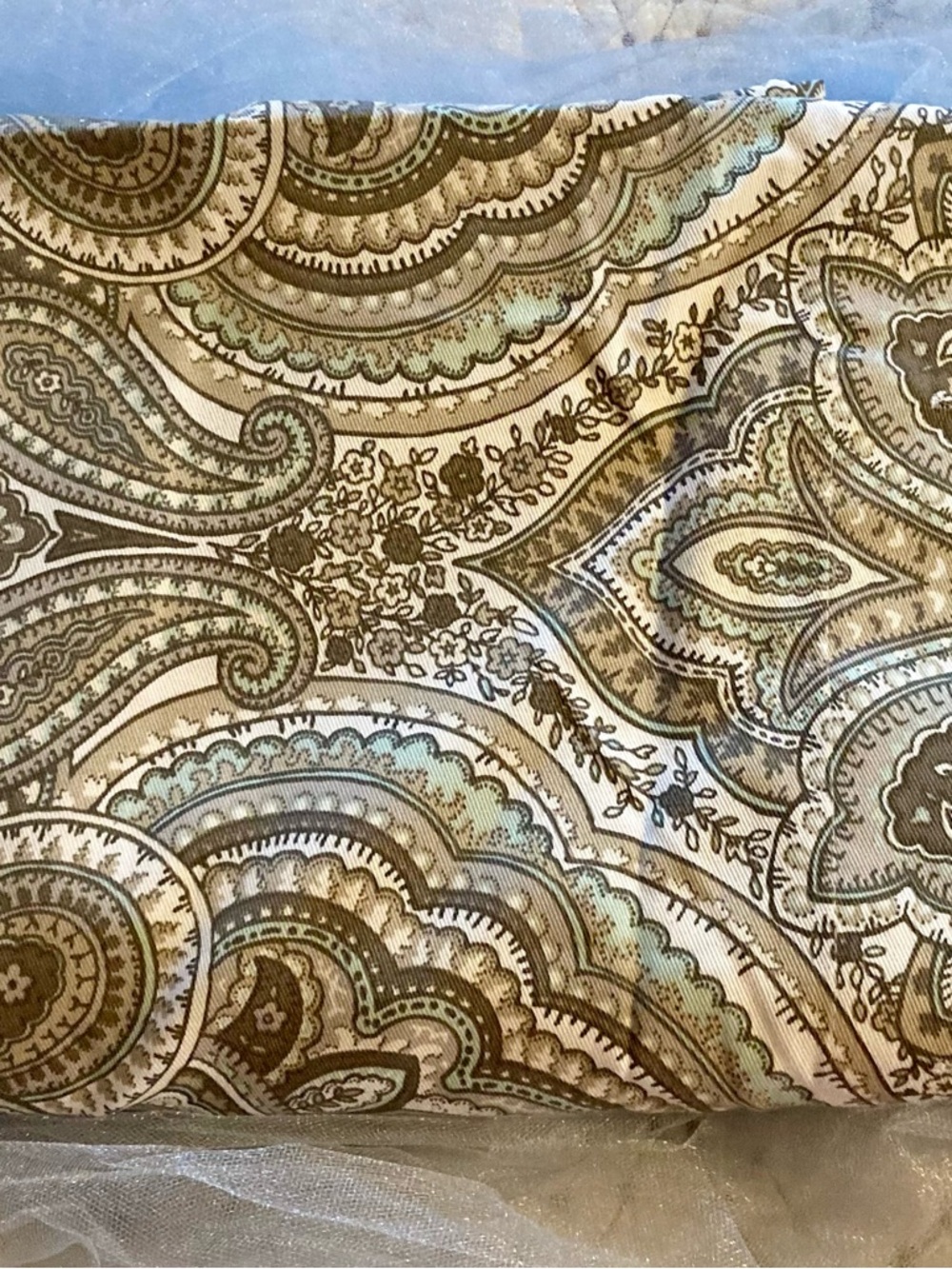Paisley Print Fabric Shower Curtain